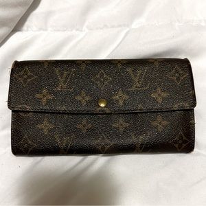 Louis Vuitton Monogram Noir Portefeuille Sarah Wallet Long